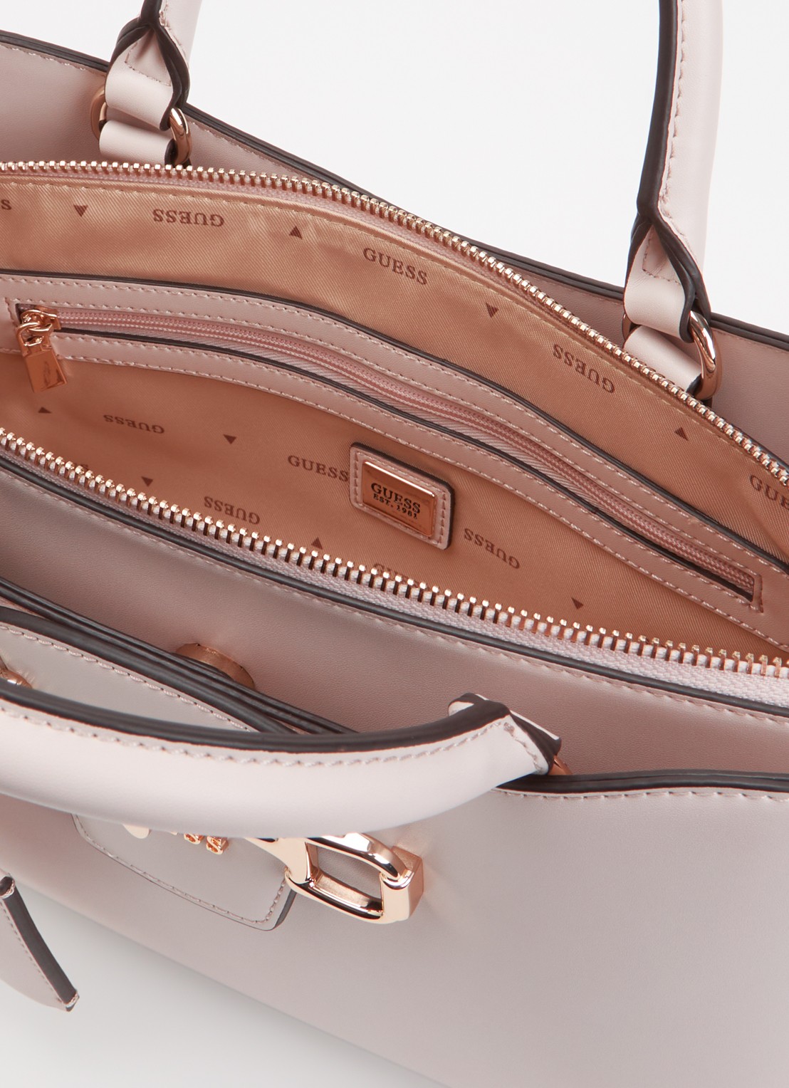GUESS Janie handtas met afneembare schouderriem - detail 4 beige