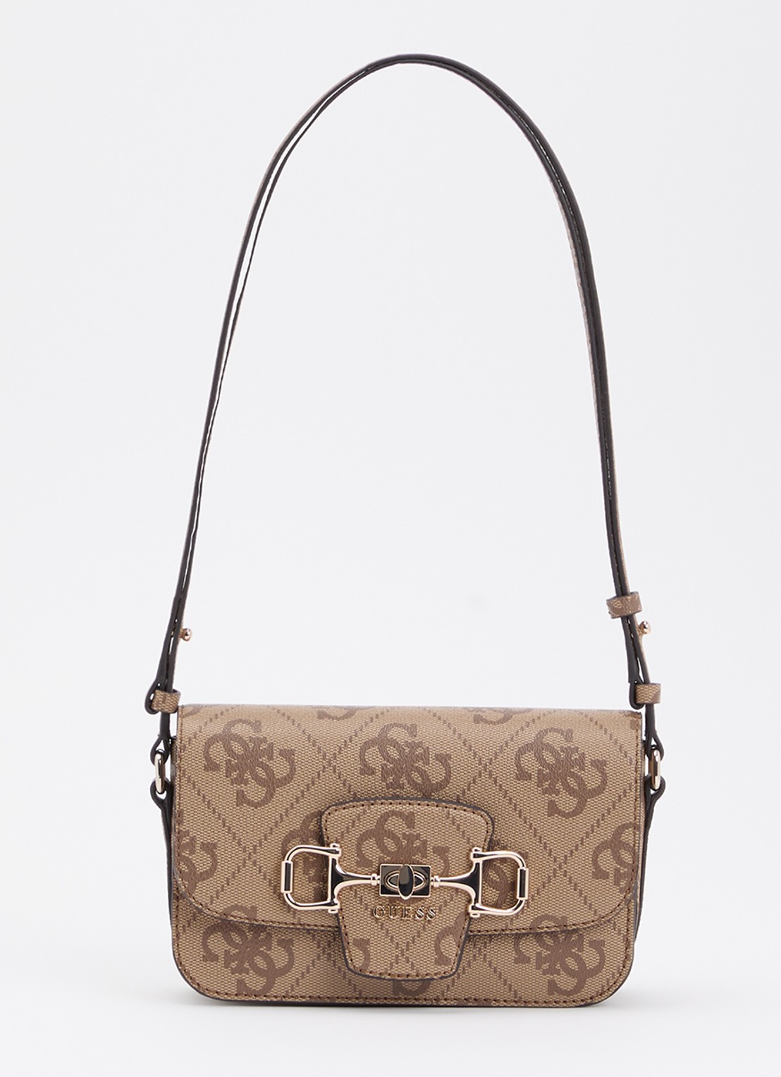 GUESS Janie Logo crossbodytas met verstelbare schouderriem  - voorkant 4 zand
