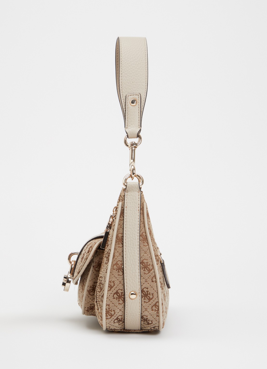 GUESS Jessa schoudertas met logoprint en afneembare schouderriem - detail 3 lichtbruin