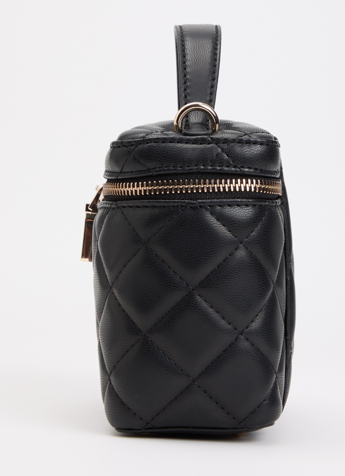 GUESS Juliet Canister handtas met quilt patroon en afneembare schouderriem - detail 3 zwart