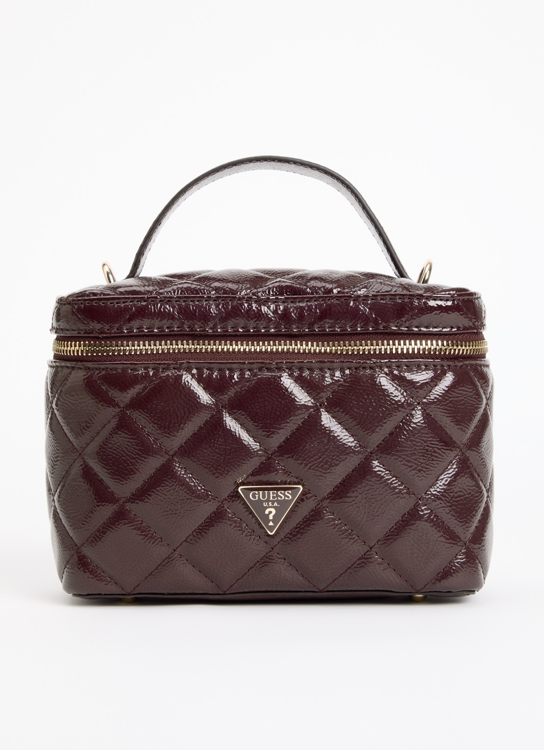 GUESS Juliet Canister handtas met quilt patroon en afneembare schouderriem - voorkant bordeauxrood