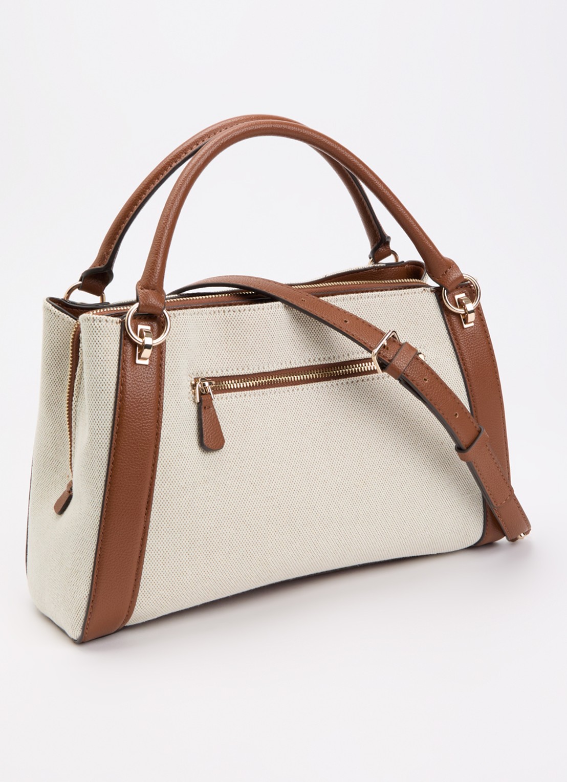 GUESS Karnilla handtas met afneembare schouderriem - achterkant bruin