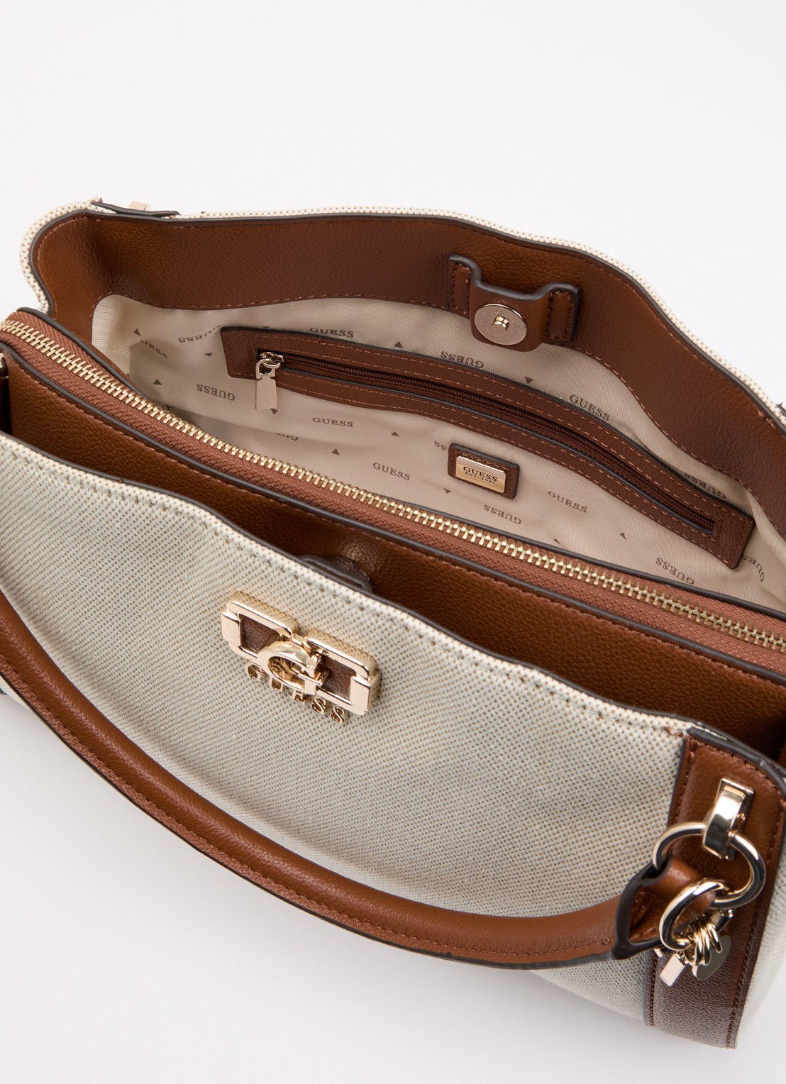 GUESS Karnilla handtas met afneembare schouderriem - detail 4 bruin