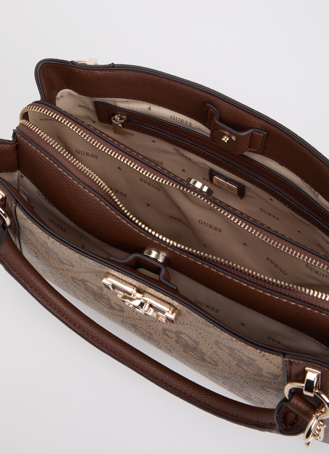 GUESS Karnilla Logo schoudertas met logo en afneembare schouderriem  - detail 5 bruin