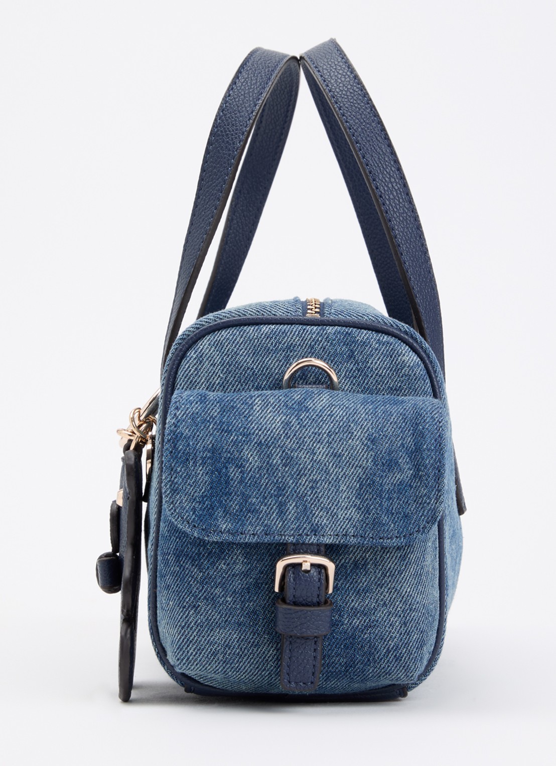 GUESS Kassie handtas van denim met tasbedel en afneembare schouderriem  - detail 3 indigo