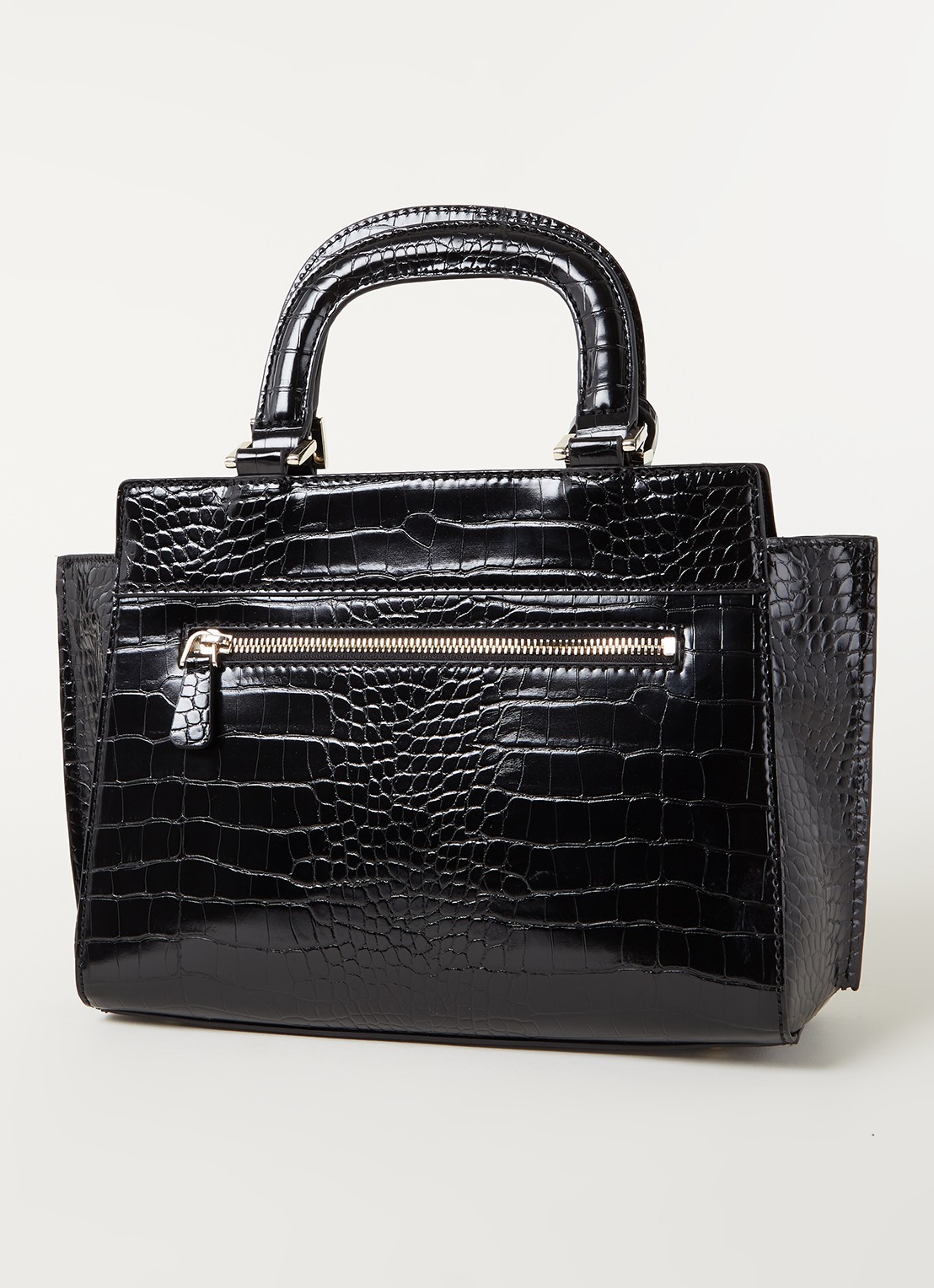 GUESS Katey handtas met crocostructuur - achterkant 4 zwart