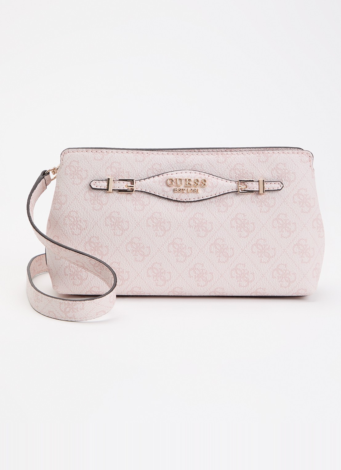 GUESS Katya crossbodytas met logoprint - voorkant 4 lichtroze