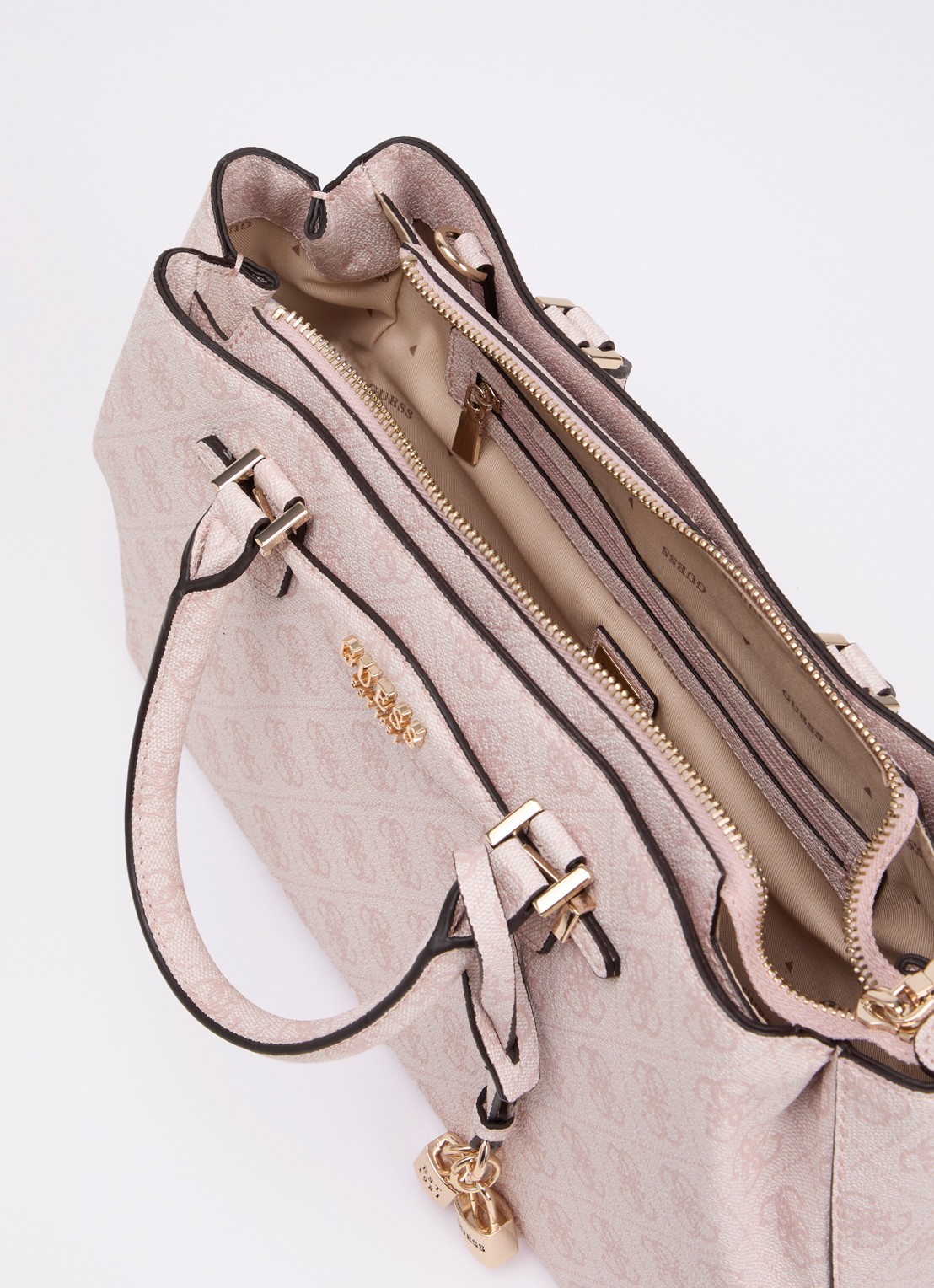 GUESS Katya handtas met afneembare schouderriem - detail 4 lichtroze