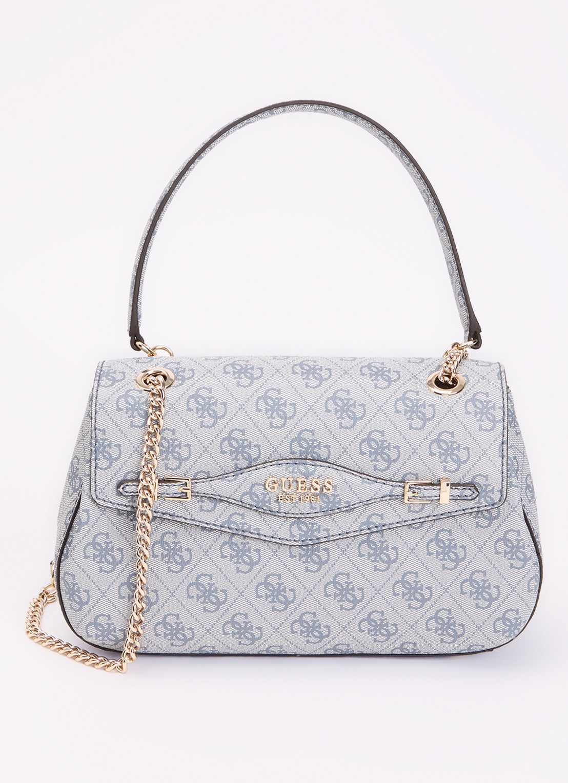 GUESS Kaya schoudertas met logoprint - voorkant 2 indigo
