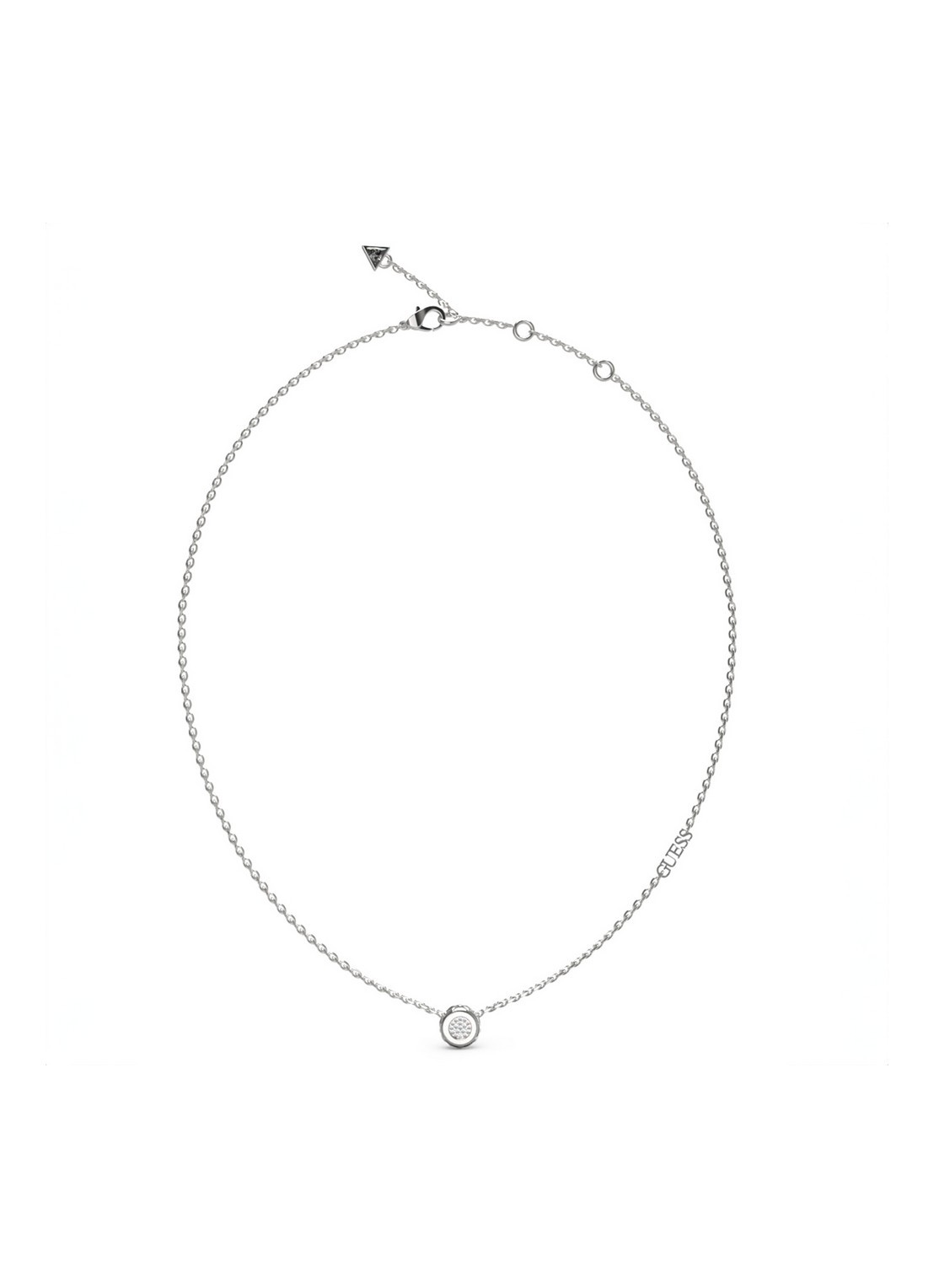 GUESS Ketting met kristal JUBN04593JWRHT-U - voorkant zilver