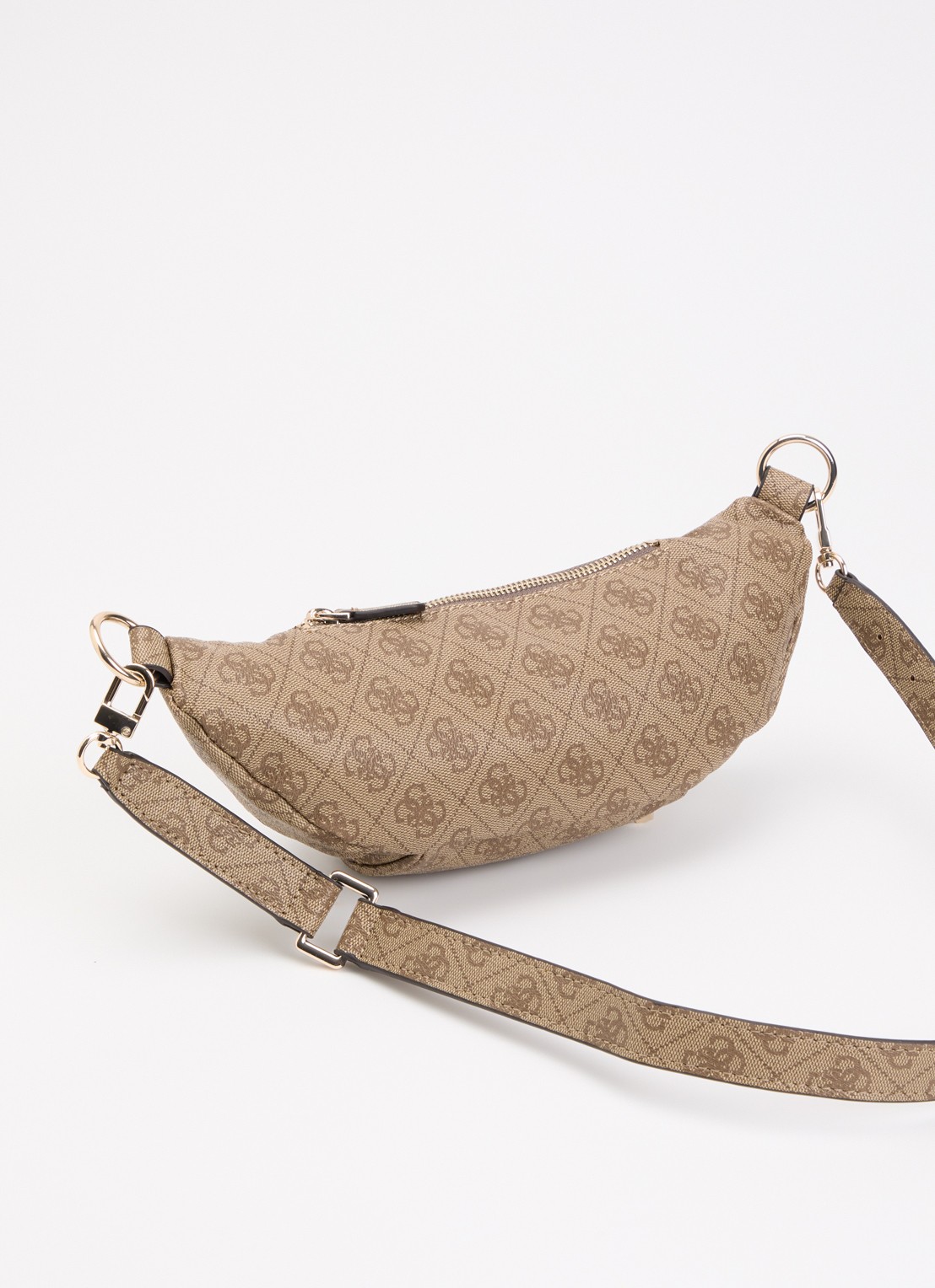 GUESS Latona heuptas met logoprint  - achterkant beige