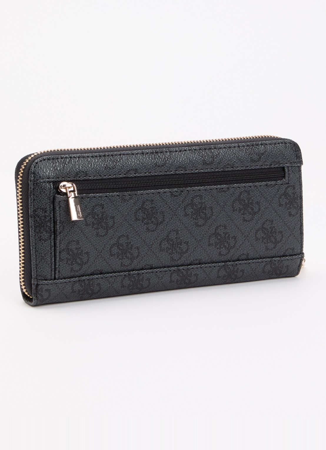 GUESS Laurel ritsportemonnee met logoprint - achterkant 3 donkergrijs