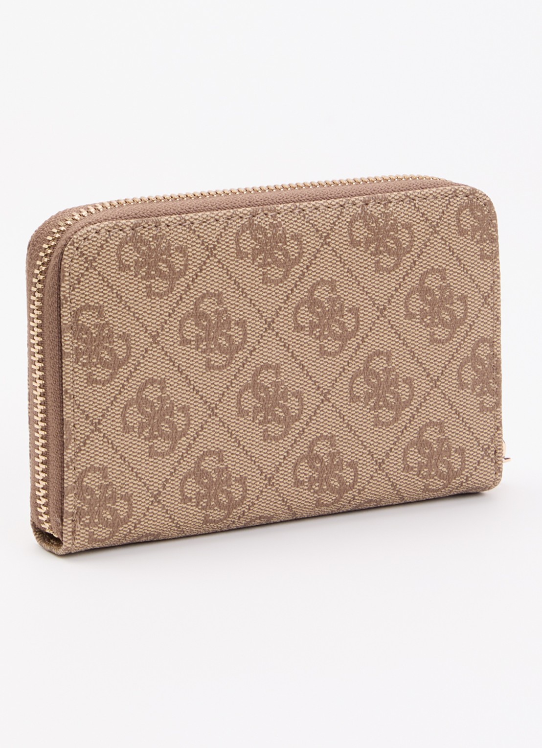 GUESS Laurel ritsportemonnee met logoprint - achterkant beige