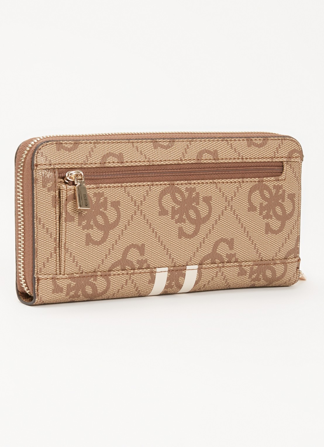 GUESS Laurell II Large portemonnee met logoprint - achterkant camel