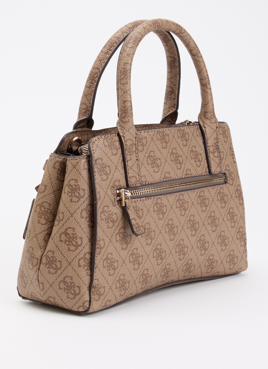 GUESS Leona Logo crossbodytas met logoprint en afneembare schouderriem  - achterkant 7 bruin