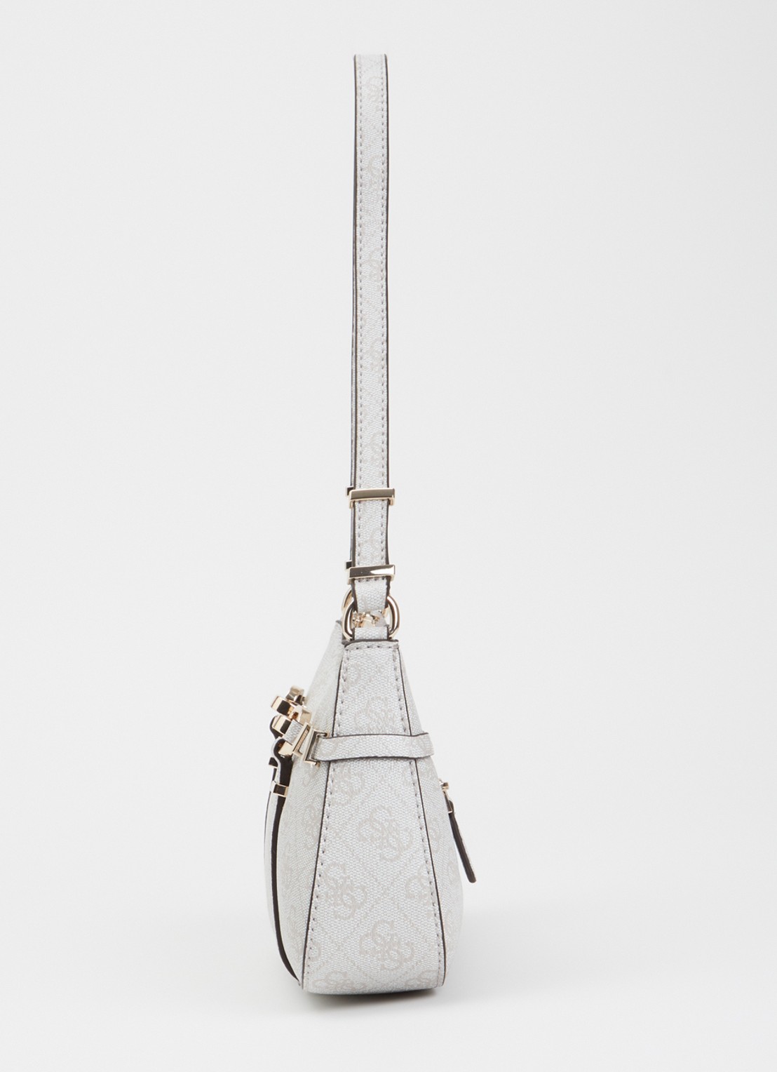 GUESS Leona schoudertas met logoprint - detail 5 gebroken wit