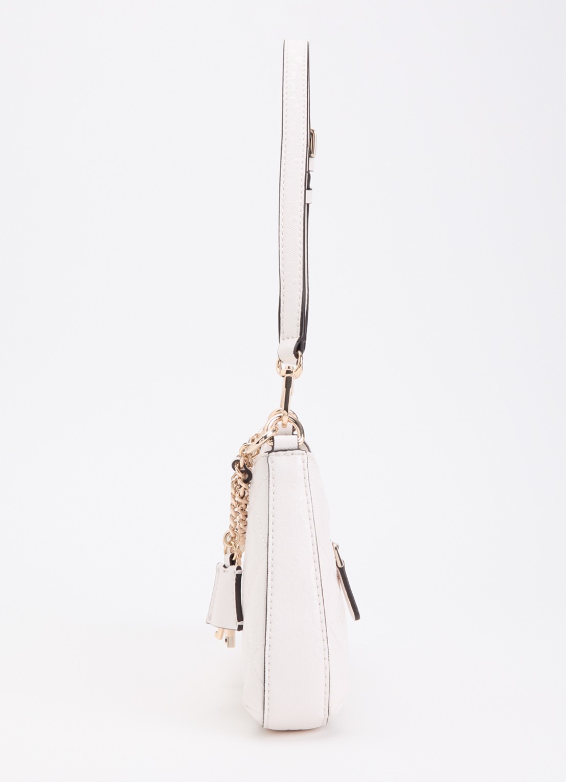 GUESS Libby schoudertas met logoprint en kettingdetail  - detail 2 wit