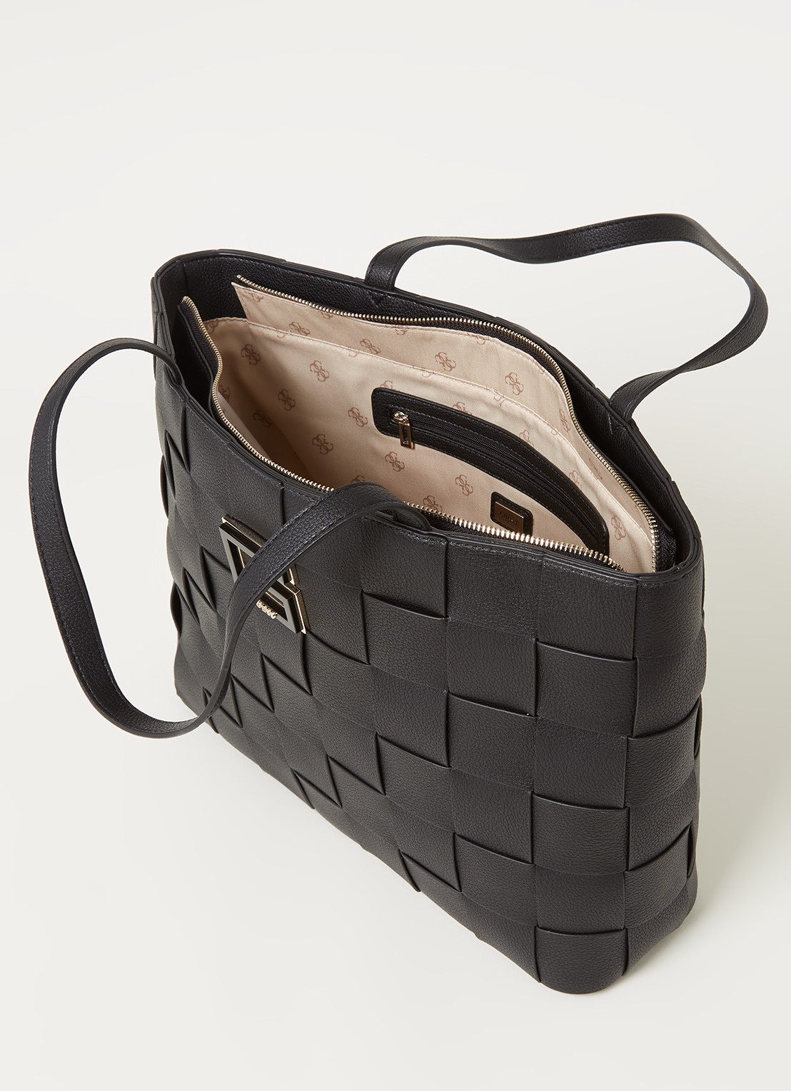 GUESS Liberty City shopper met logo - detail 3 zwart