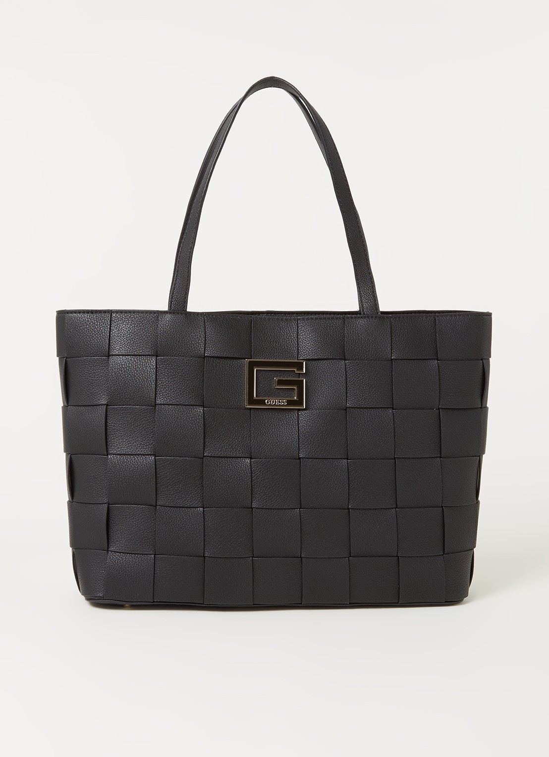 GUESS Liberty City shopper met logo - voorkant zwart
