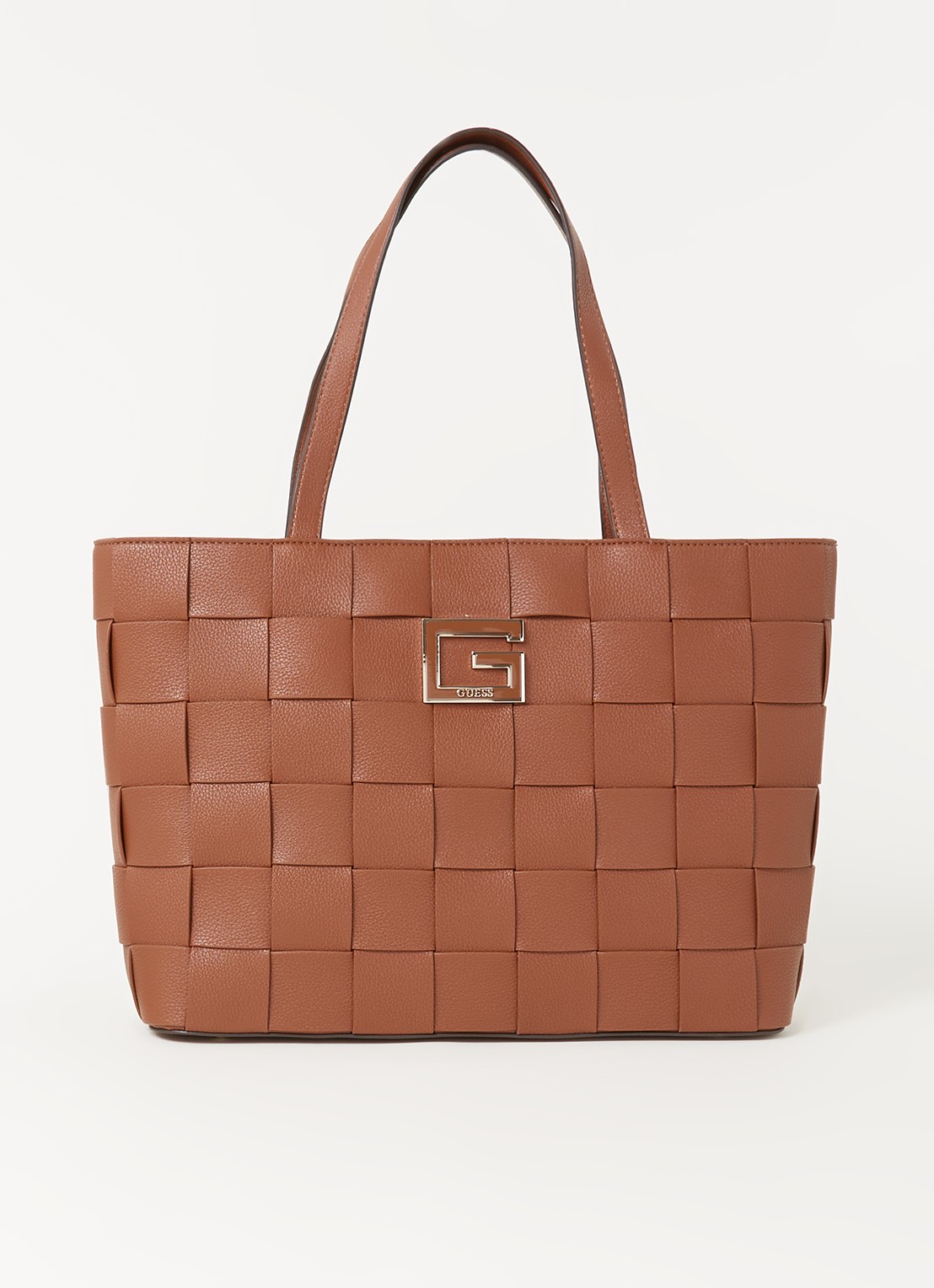 GUESS Liberty City shopper met logo - voorkant 4 hazelnootbruin