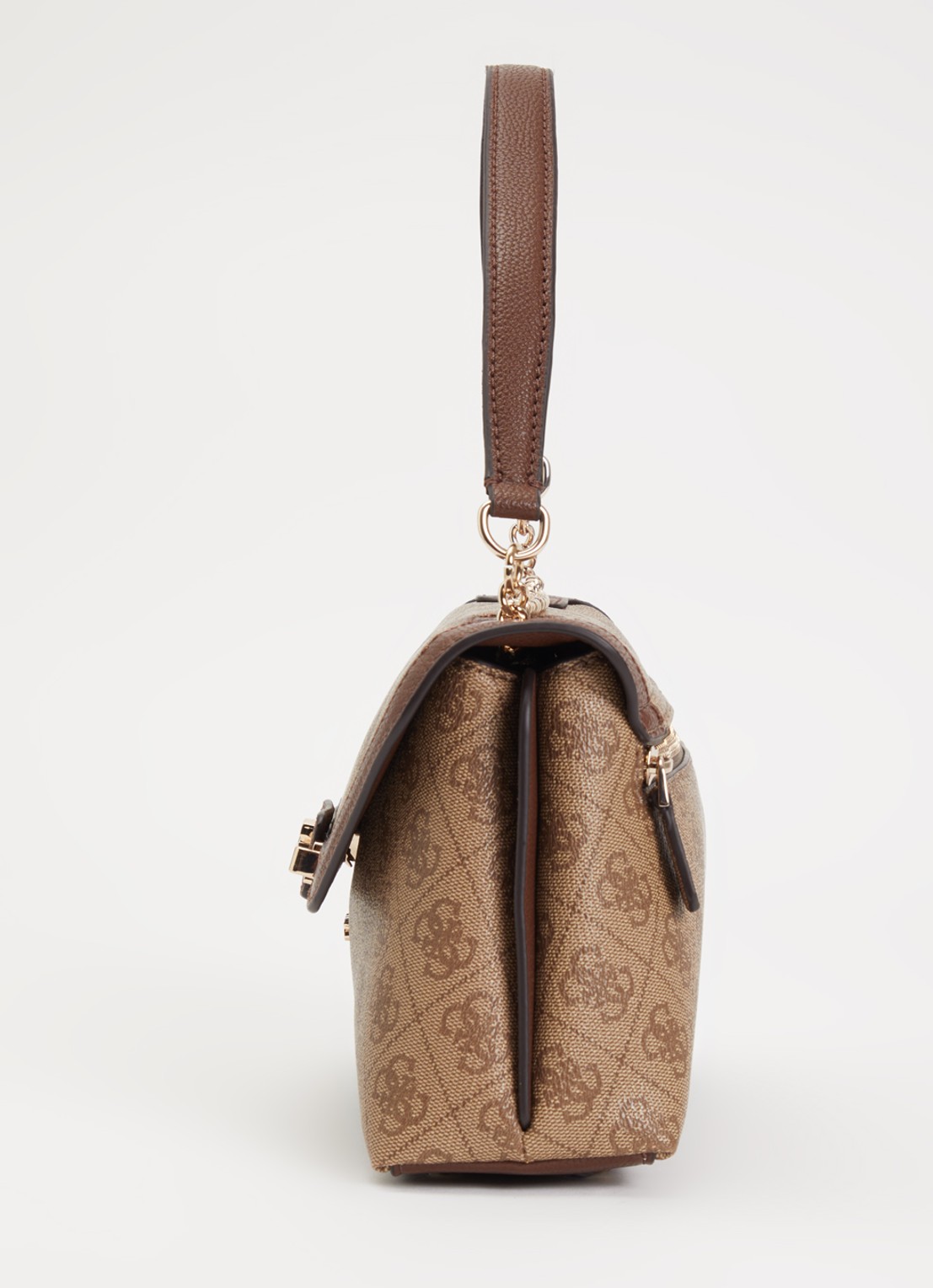 GUESS Lindsay schoudertas met logoprint - detail 4 beige