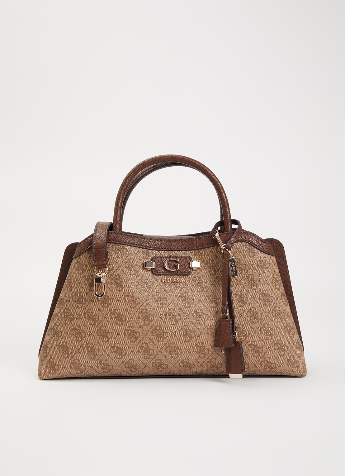 GUESS Lindsay schoudertas met logoprint - voorkant 5 bruin