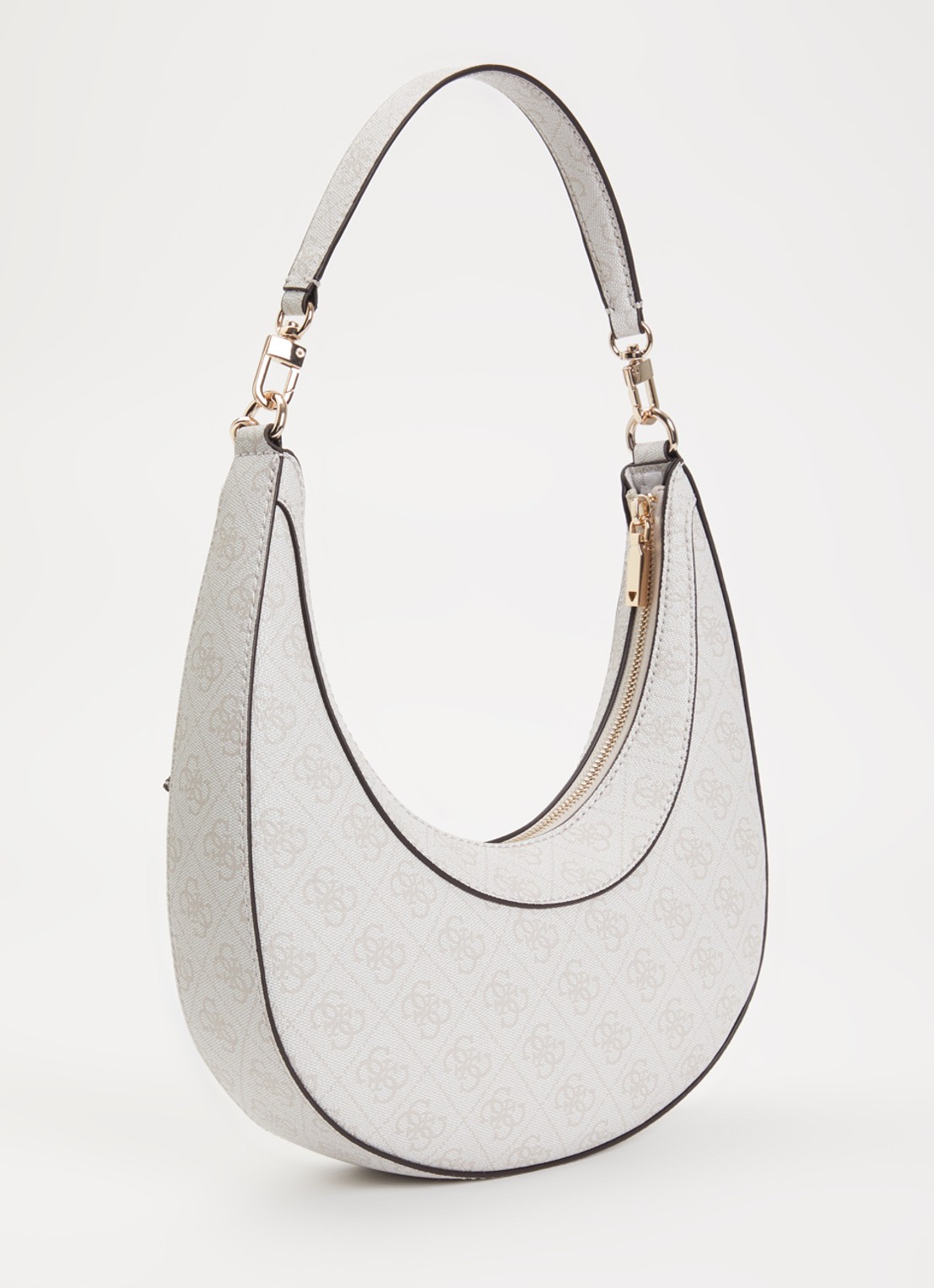 GUESS Lindsey Hobo schoudertas met logoprint - achterkant 2 ivoor