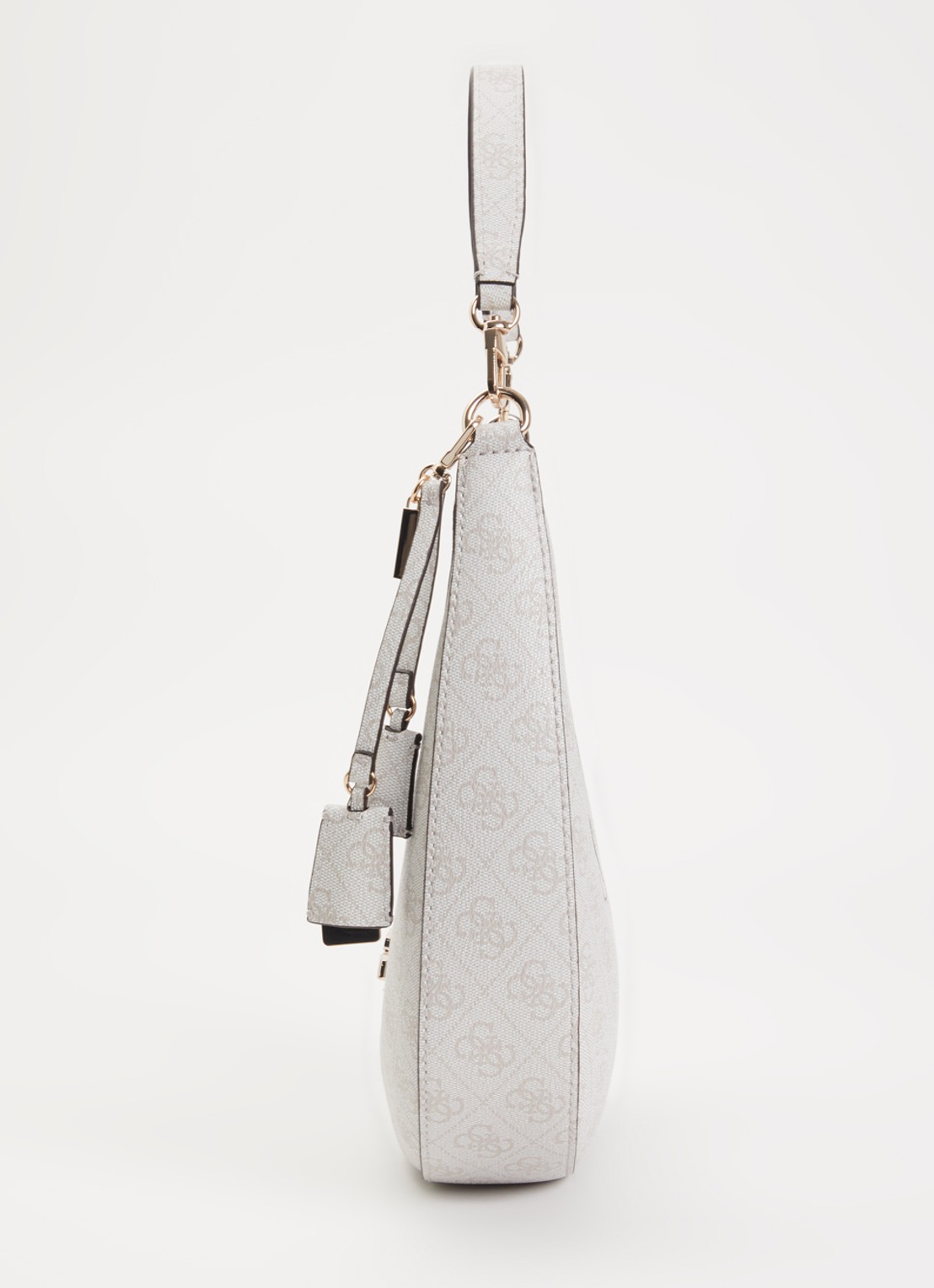 GUESS Lindsey Hobo schoudertas met logoprint - detail 4 ivoor