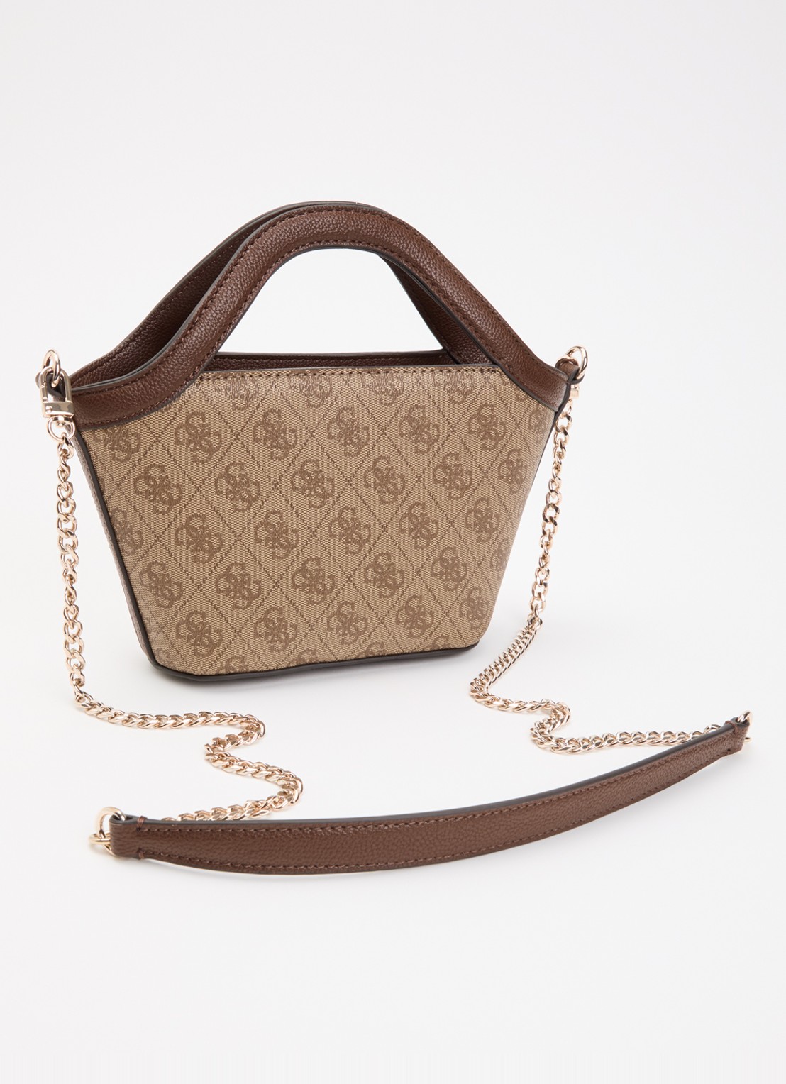 GUESS Lindsey Mini handtas met logoprint  - achterkant 2 bruin
