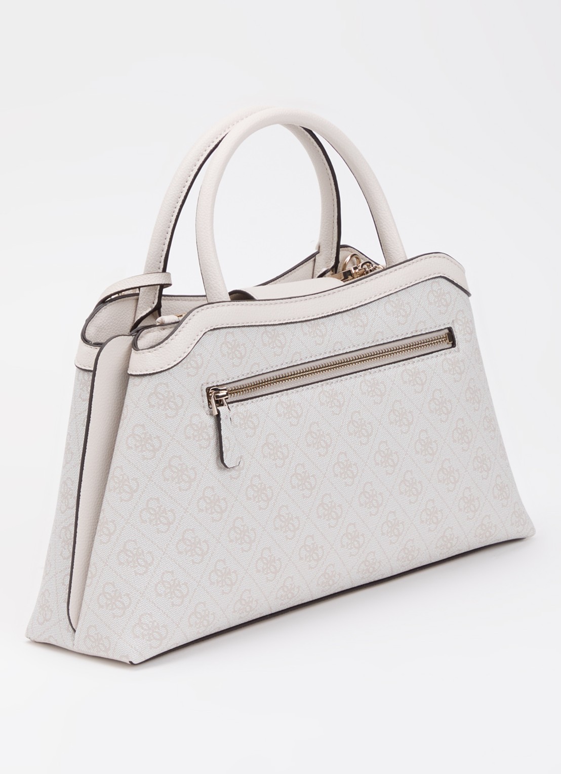 GUESS Lindsey schoudertas met logoprint en tasbedel  - achterkant ivoor