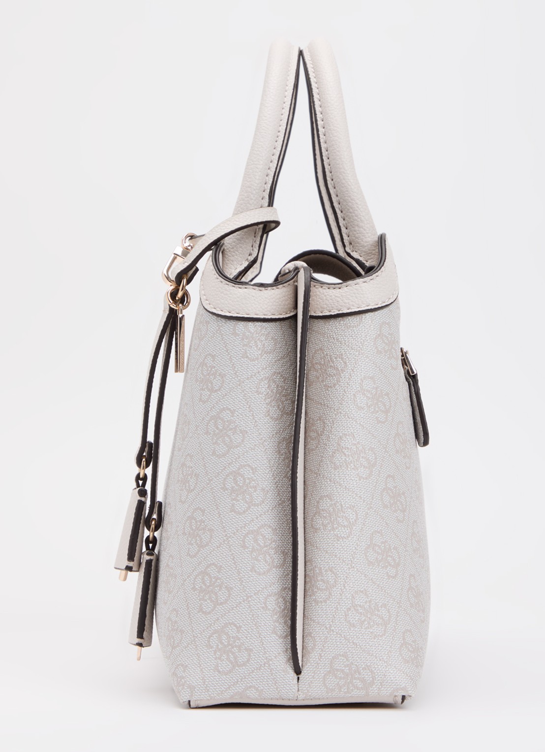GUESS Lindsey schoudertas met logoprint en tasbedel  - detail 4 ivoor