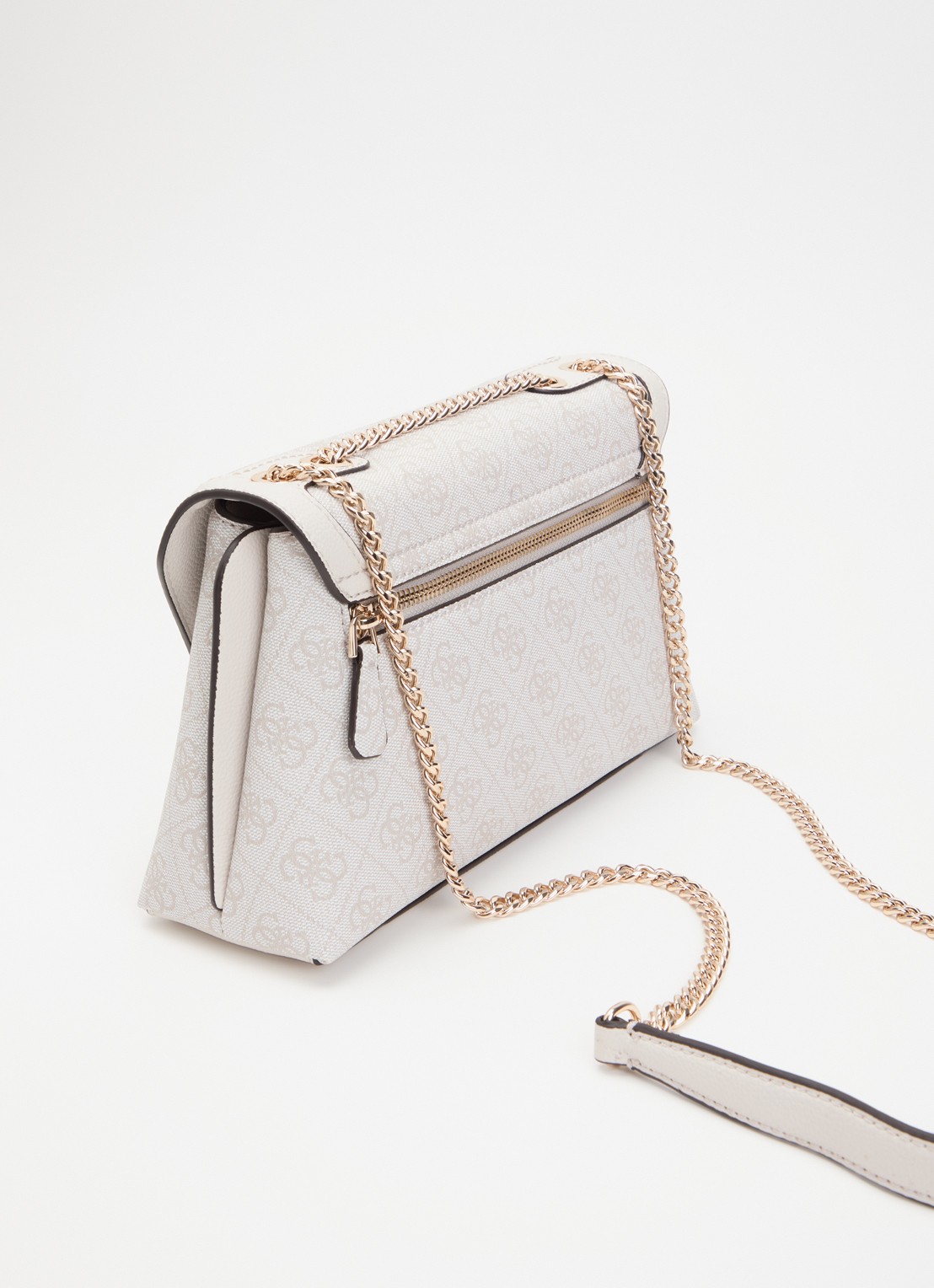 GUESS Lindsey schoudertas met logoprint - achterkant 5 beige