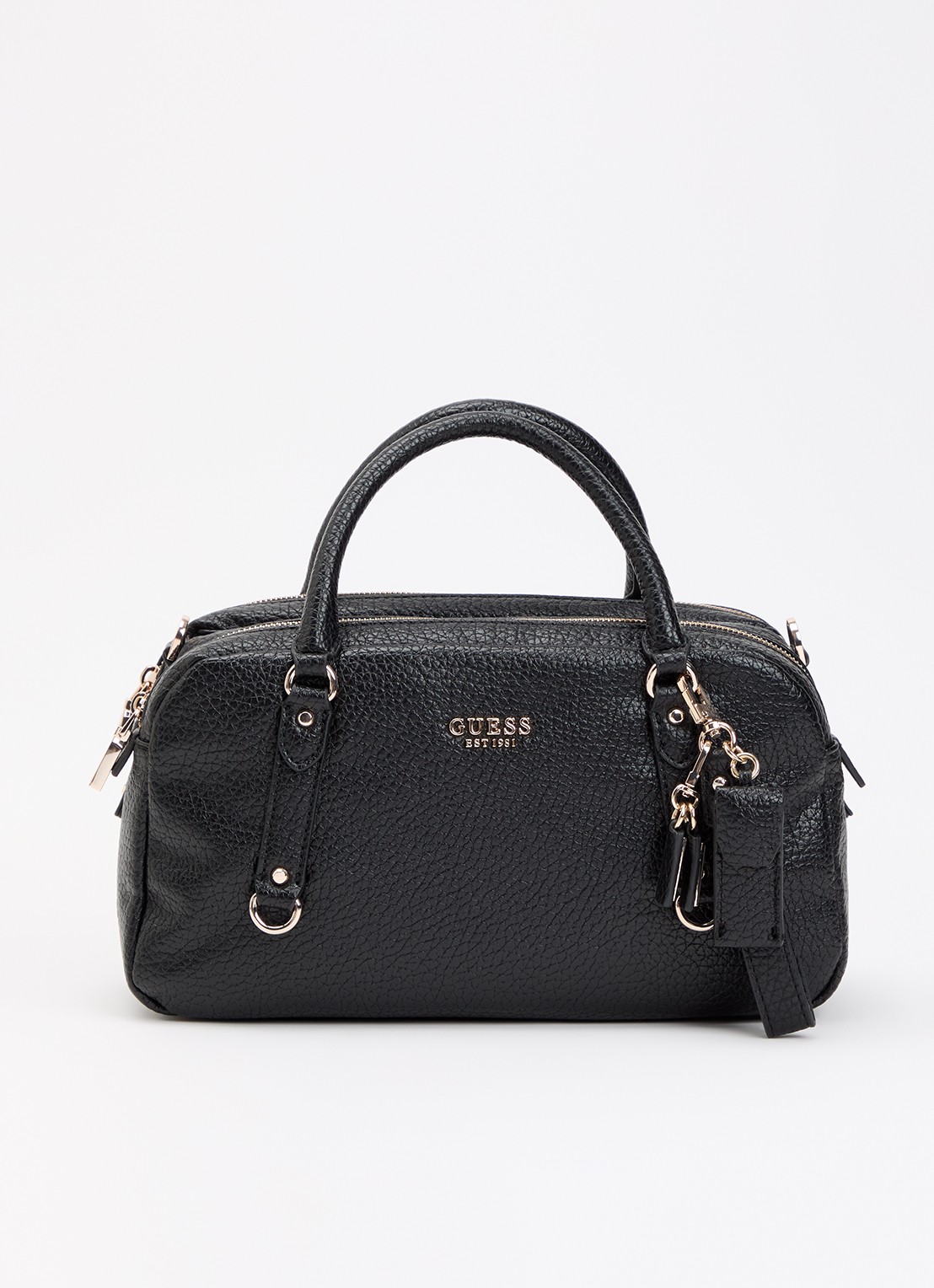 GUESS Marsha mini handtas met logo en tasbedel  - voorkant 4 zwart