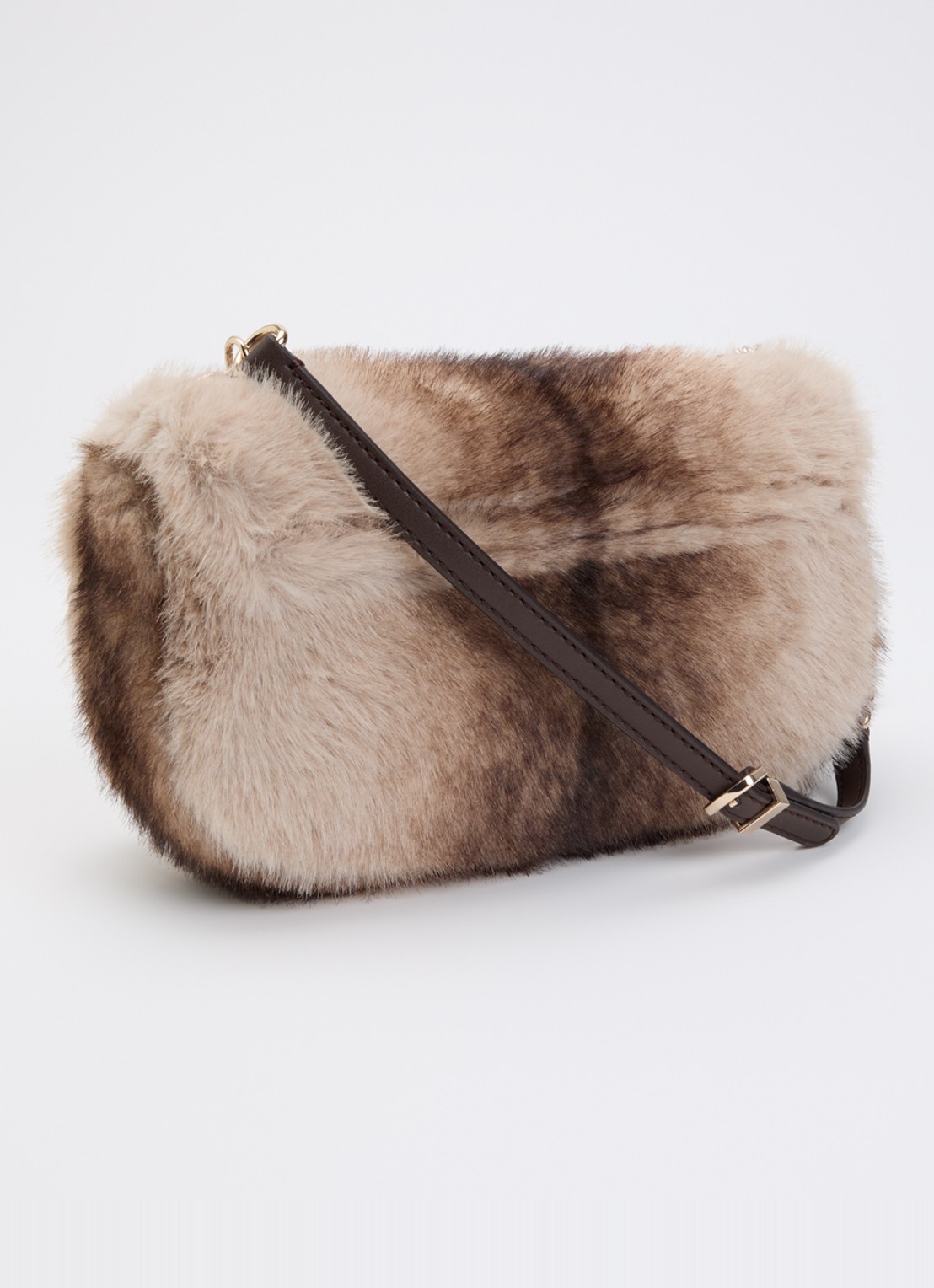 GUESS Mavis schoudertas van teddy - achterkant 5 beige