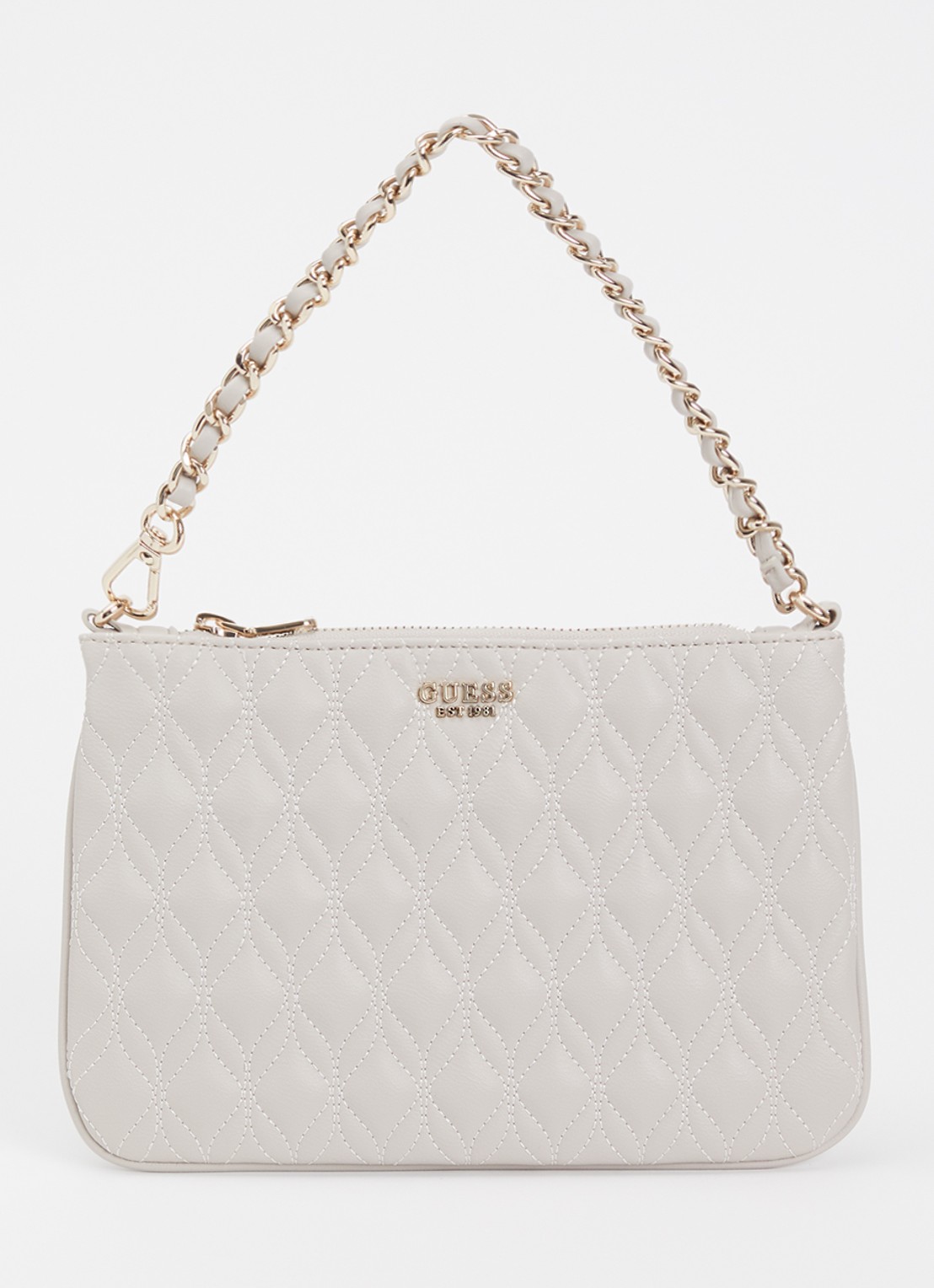 GUESS Maxine handtas met quilt patroon - voorkant 2 grijs