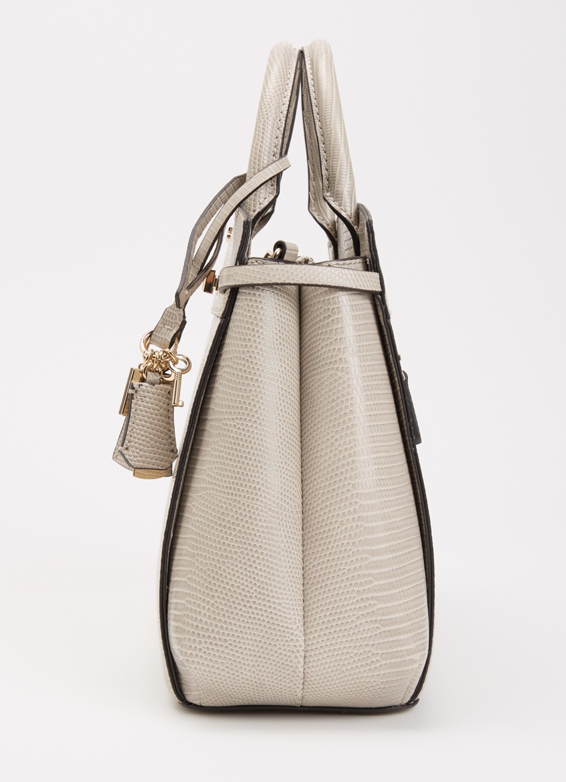 GUESS Melinda handtas met crocostructuur en afneembare schouderriem - detail 6 donkerbeige