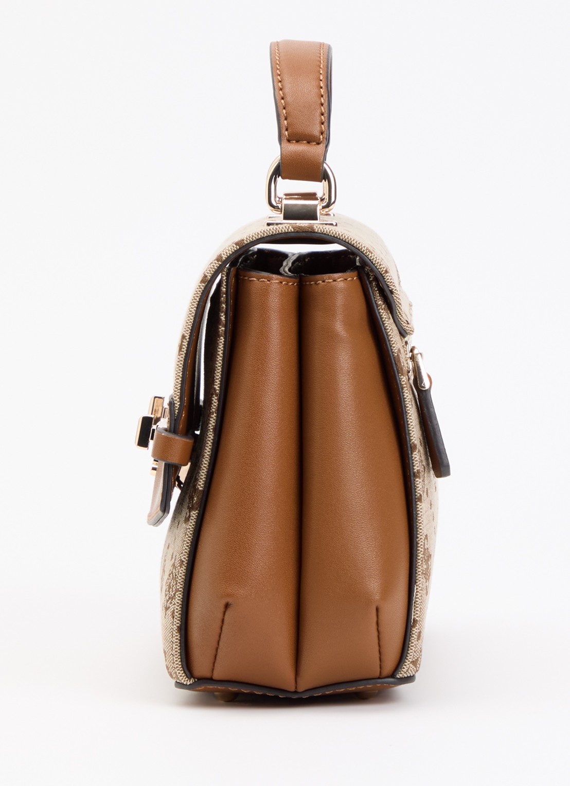 GUESS Melinda Logo handtas met logoprint en afneembare schouderriem  - detail 2 bruin