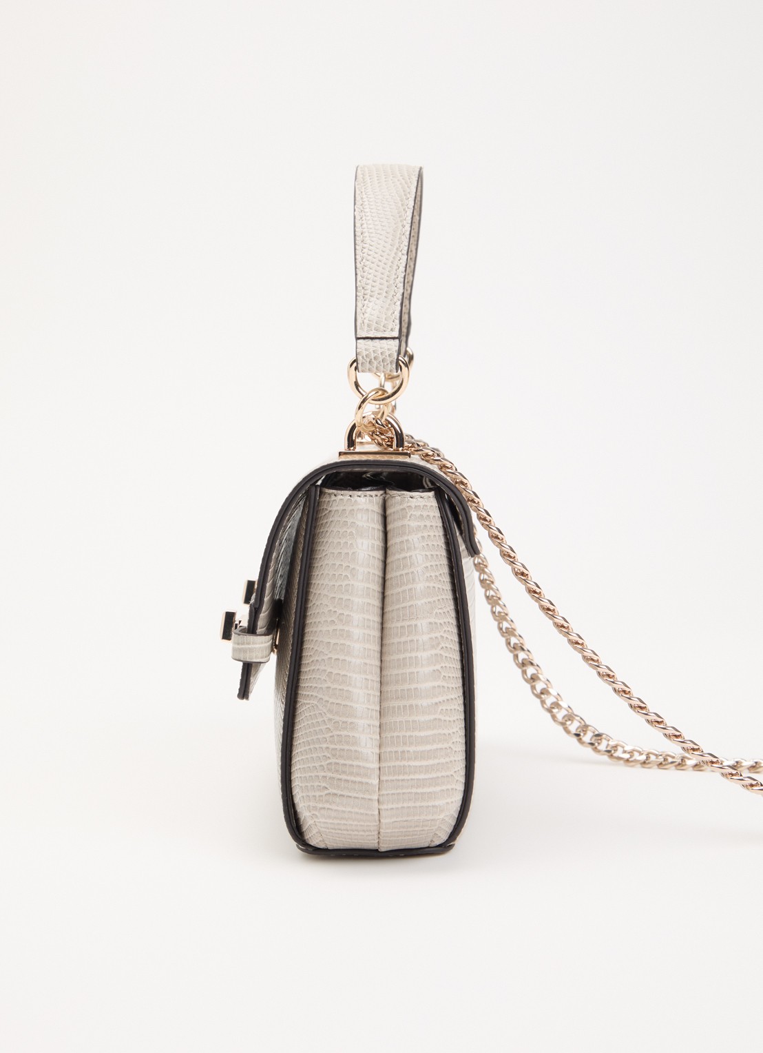 GUESS Melinda Mini crossbodytas met crocostructuur  - detail 4 donkerbeige