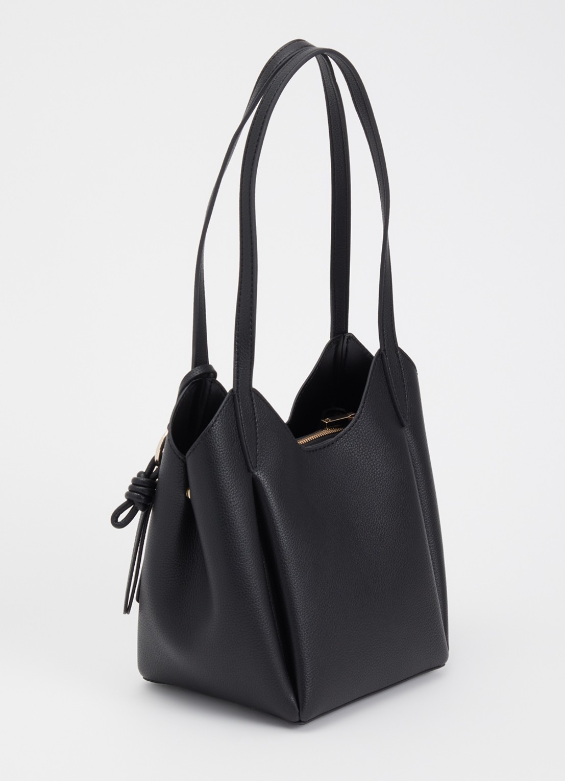 GUESS Melody schoudertas met logo en tasbedel - achterkant 2 zwart