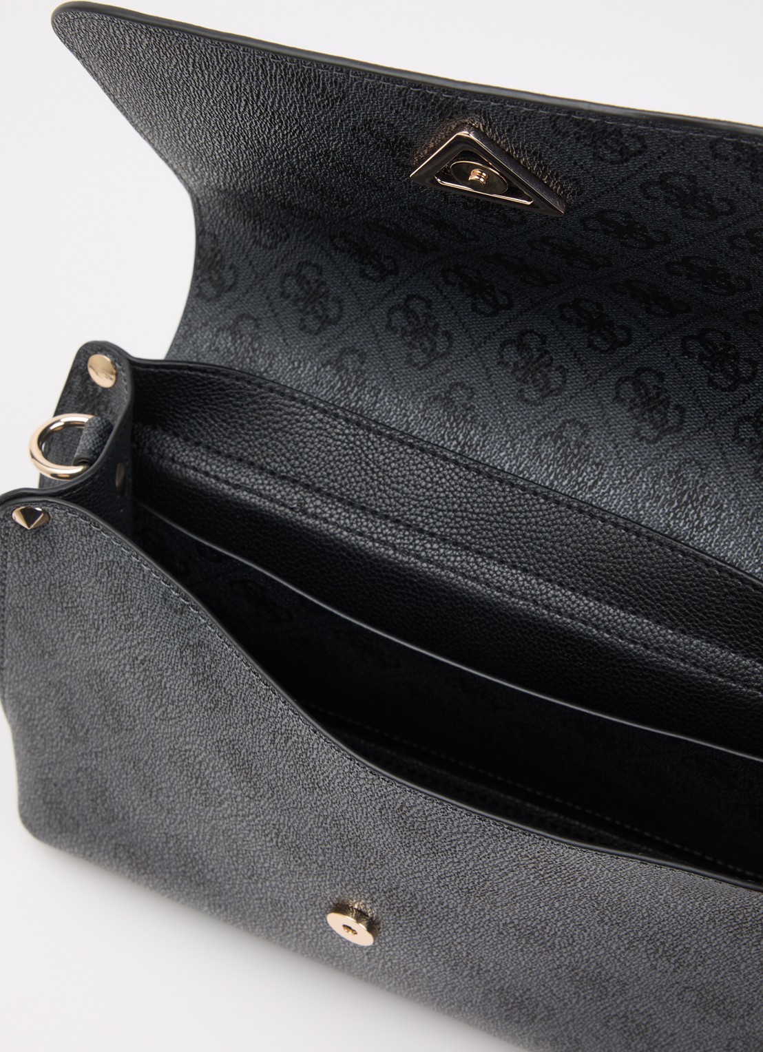 GUESS Meridian II Flap crossbodytas met logo  - detail grijs