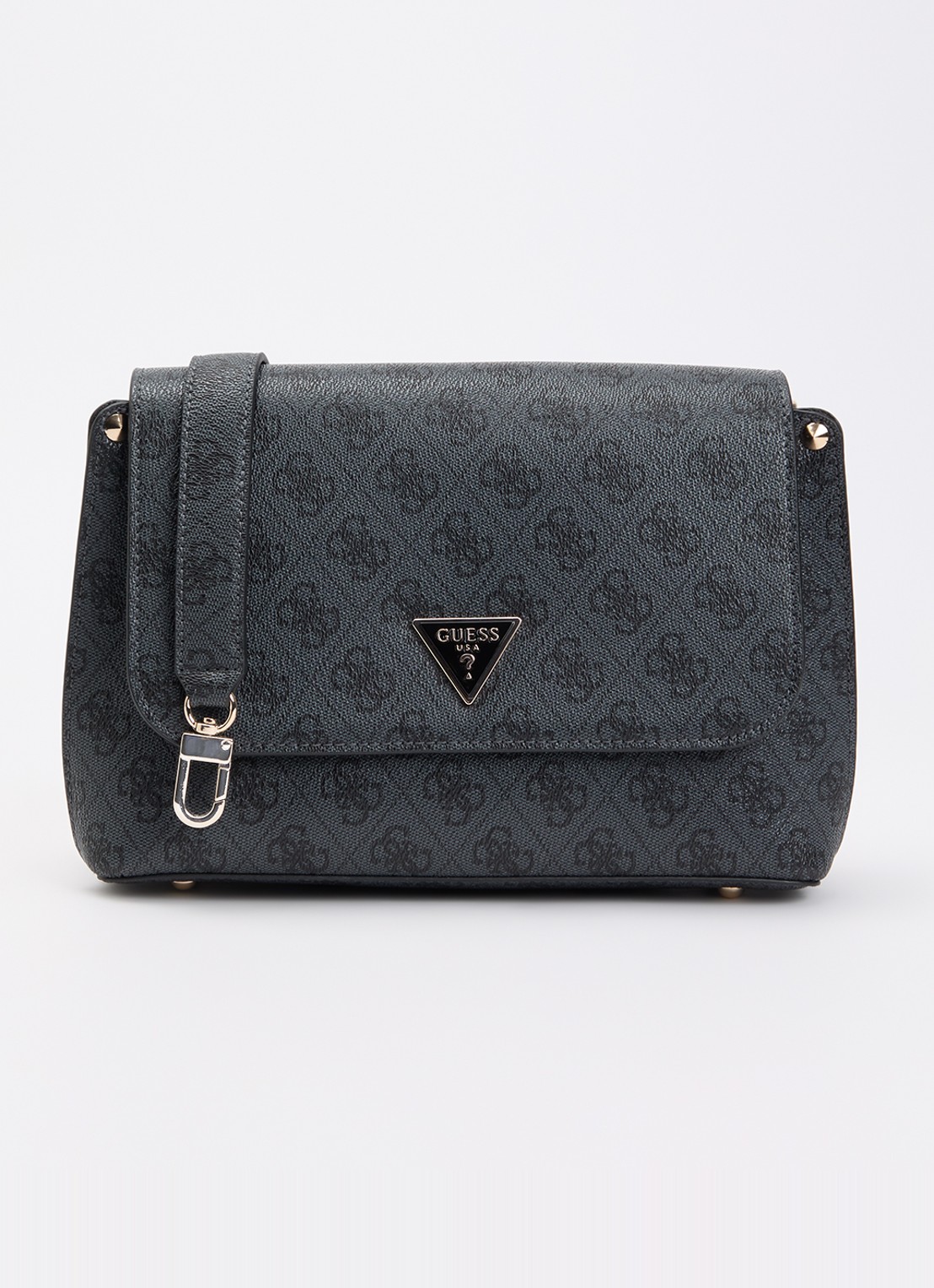 GUESS Meridian II Flap crossbodytas met logo  - voorkant 5 grijs