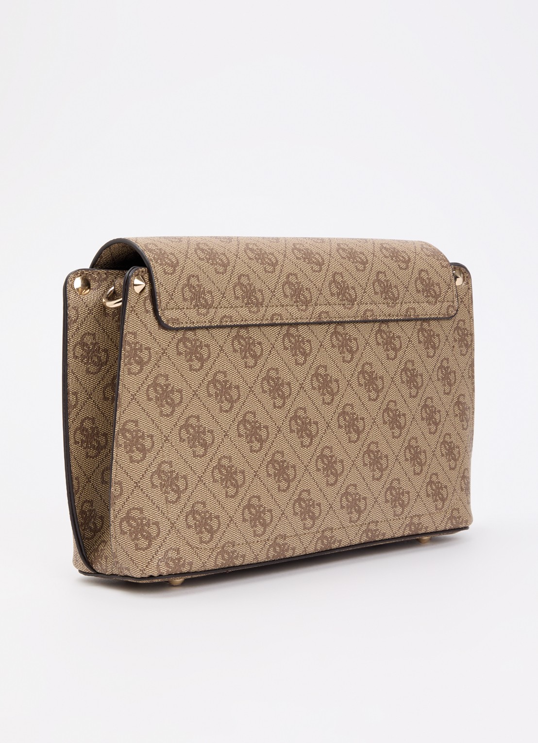 GUESS Meridian II Flap crossbodytas met logoprint - achterkant 5 beige