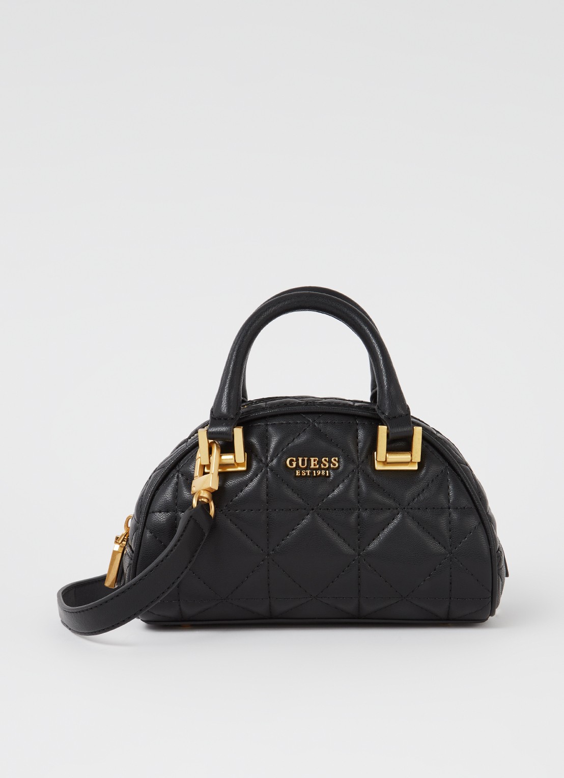 GUESS Mildred quilted handtas met afneembare schouderriem  - voorkant zwart