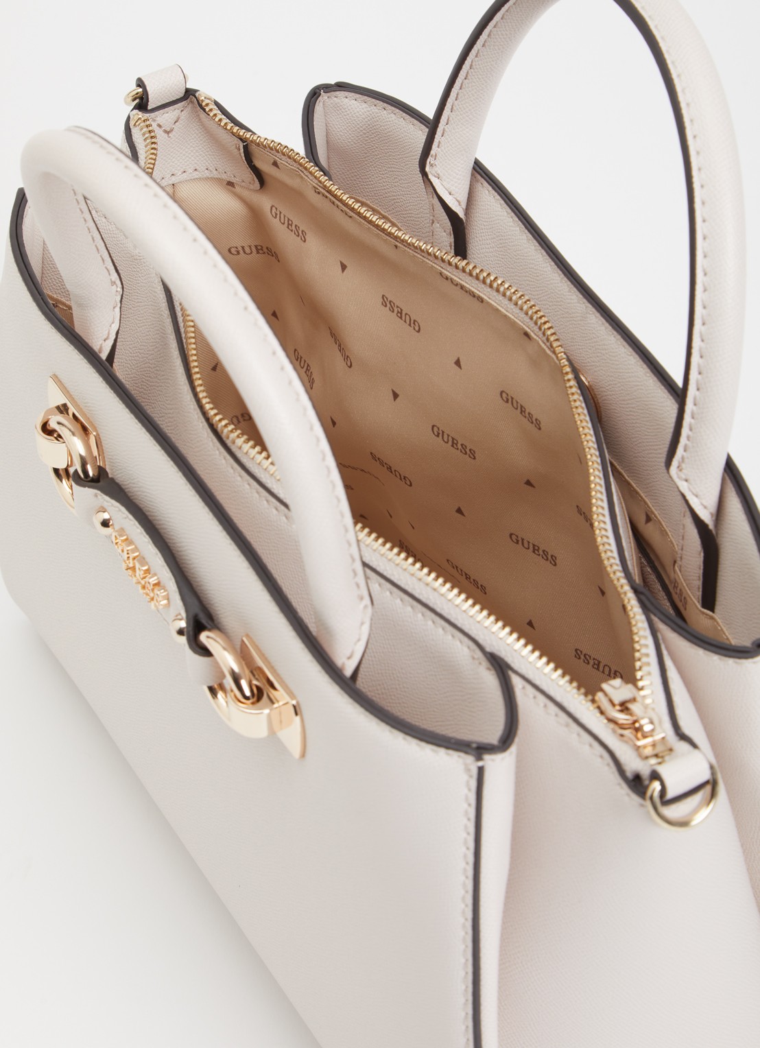 GUESS Mimina handtas met afneembare schouderriem - detail 5 lichtgrijs