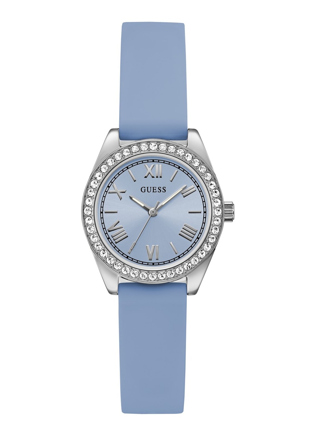 GUESS Mini Luna horloge GW1000L1 - voorkant zilver