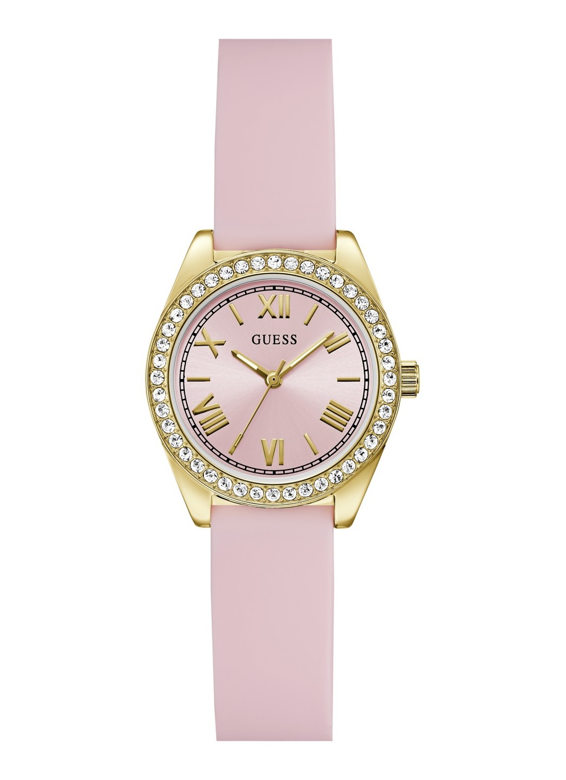 GUESS Mini Luna horloge GW1000L2 - voorkant goud