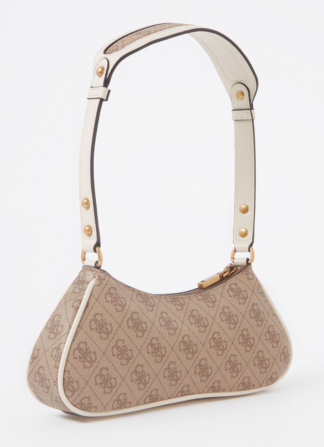 GUESS Mintha schoudertas met logoprint - achterkant 5 camel