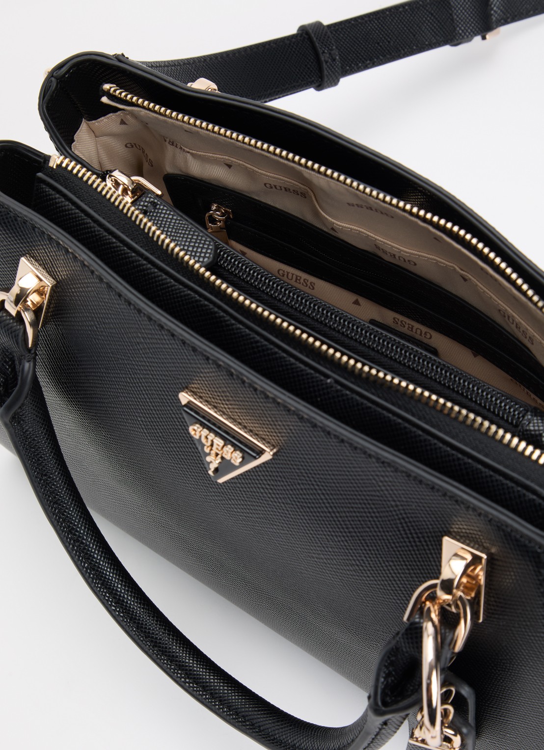 GUESS Noelle handtas met afneembare schouderriem - detail 2 zwart