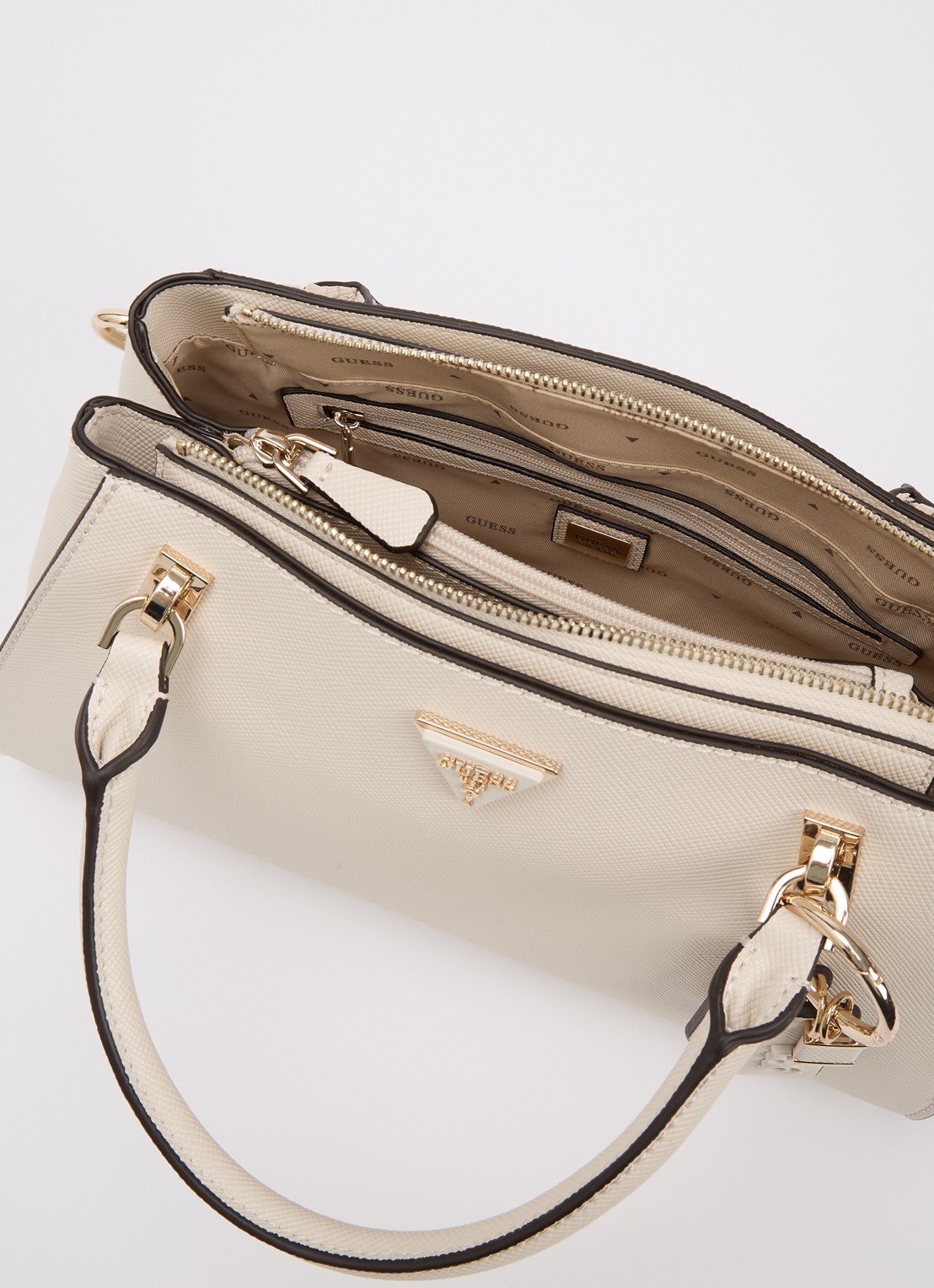 GUESS Noelle handtas met afneembare schouderriem - detail 2 gebroken wit