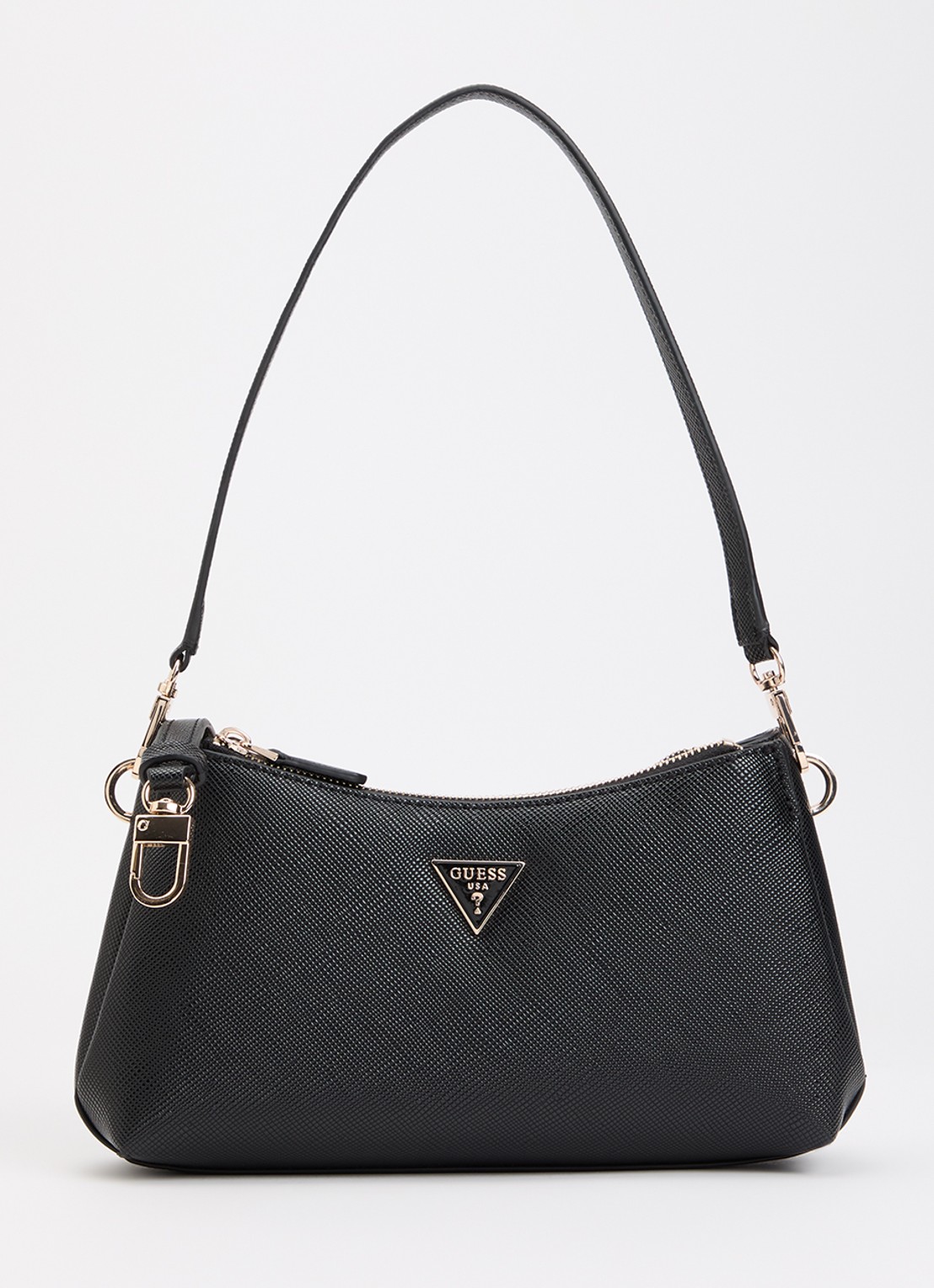 GUESS Noelle II 3 Comp schoudertas met afneembare schouderriem - voorkant 2 zwart
